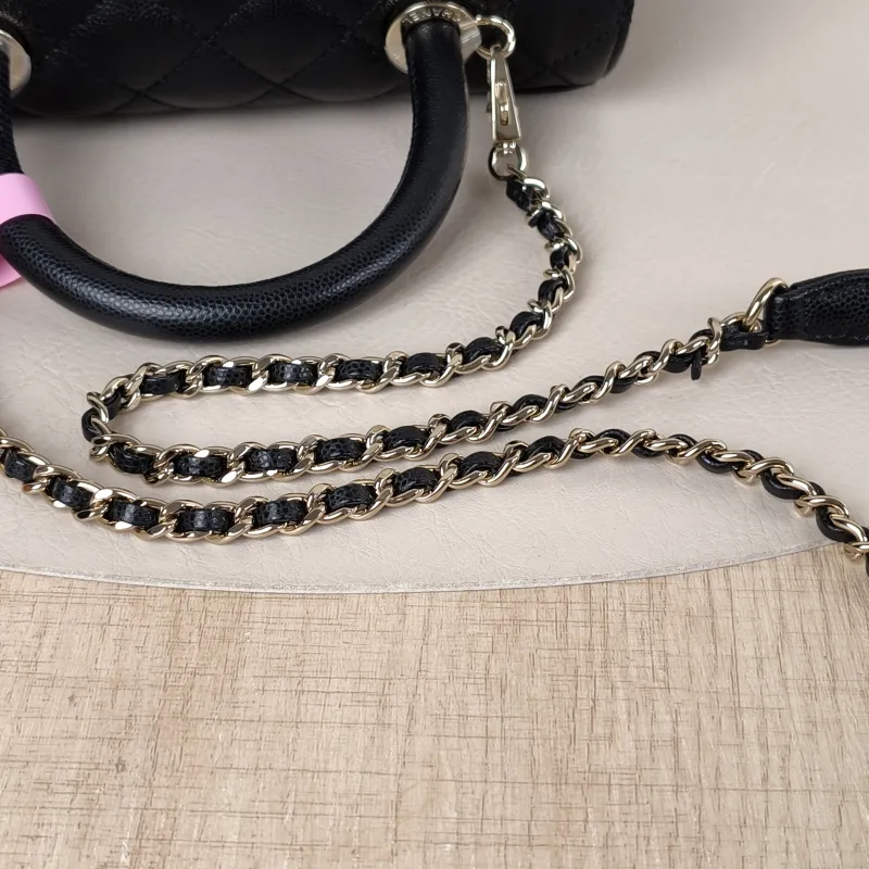 Chanel Top Handle Bag Coco Handle​ Black Grained Calfskin Small 24 × 10 × 14 cm — detail view 9 of 14