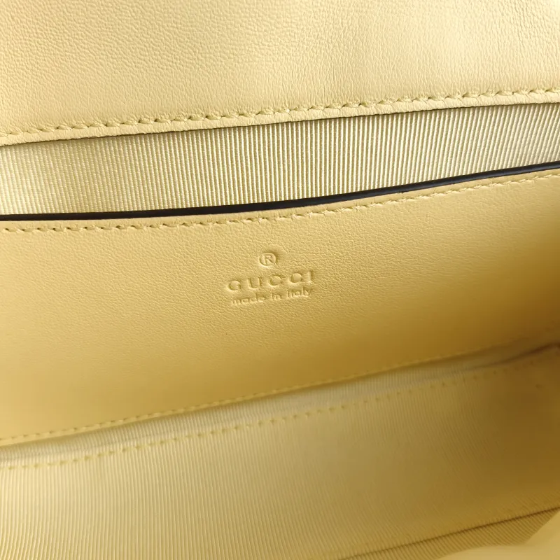 GUCCI Crossbody Bag GG Marmont Small Marmont 22 Yellow Lambskin Small 22 × 6 × 13 cm — detail view 9 of 10