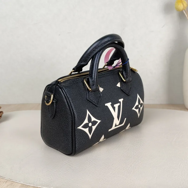 Louis Vuitton Crossbody Bag Speedy Nano Black · White Monogram Empreinte Embossed Calfskin nano 16 × 7.5 × 10 cm — cover view 5 of 5