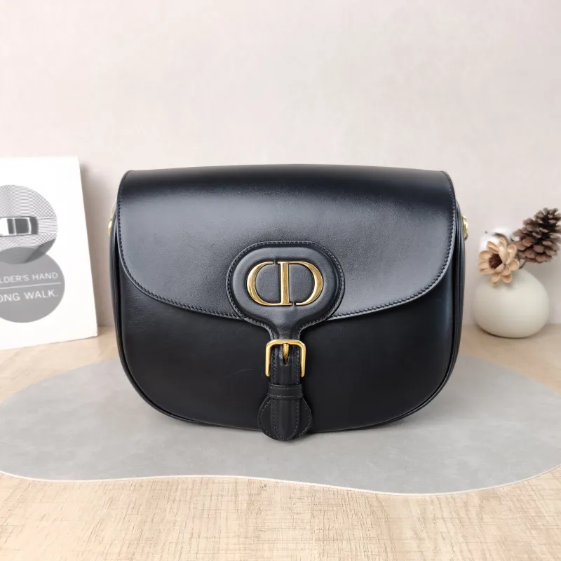 DIOR Crossbody Bag Bobby Black Calfskin Large 27 × 8 × 19.5 cm