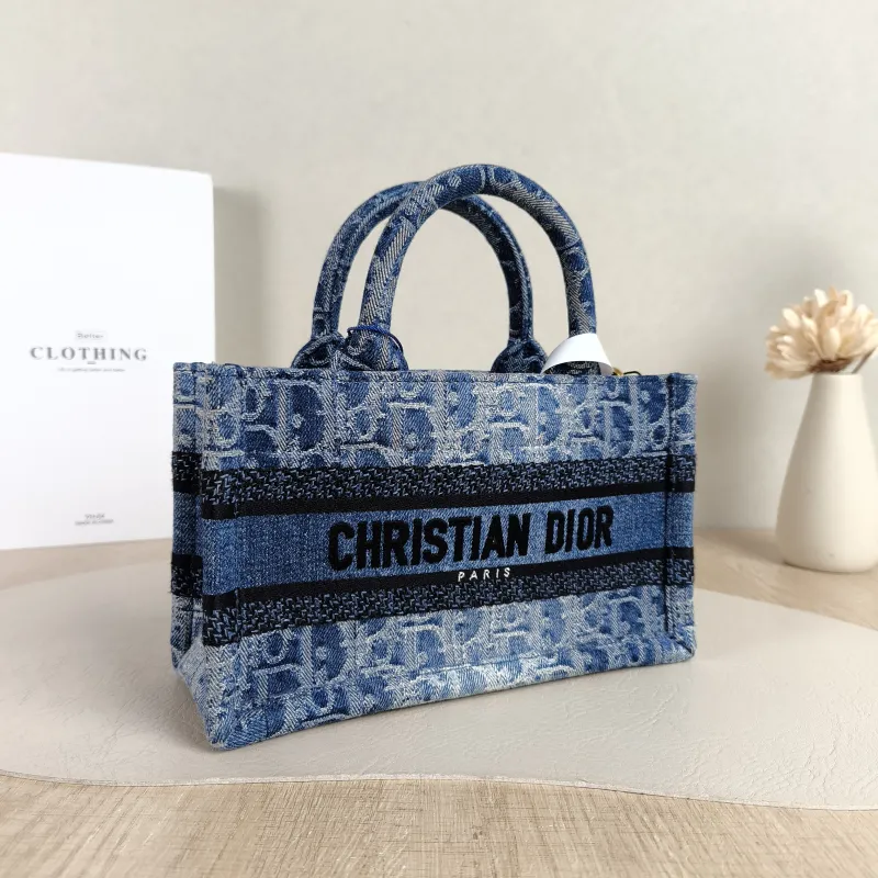 DIOR Top Handle Bag Book Tote Shoulder Strap Edition Blue Mini 21.5 × 7.5 × 13 cm — cover view 4 of 5