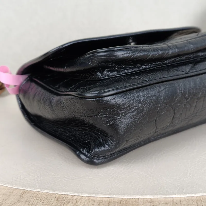 SAINT LAURENT Crossbody Bag Niki Black Waxed Leather Calfskin Small 21 × 7.5 × 16 cm — detail view 13 of 13