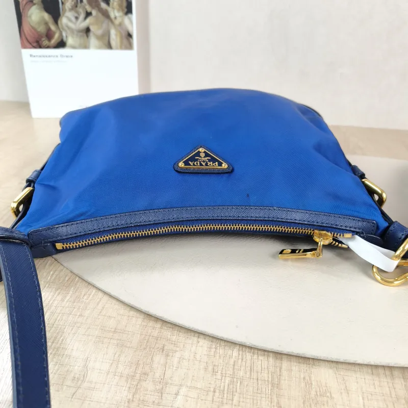 PRADA Crossbody Bag Messenger Bag Crossbody Bag Blue Nylon One Size 28 × 2 × 22 cm — detail view 3 of 10