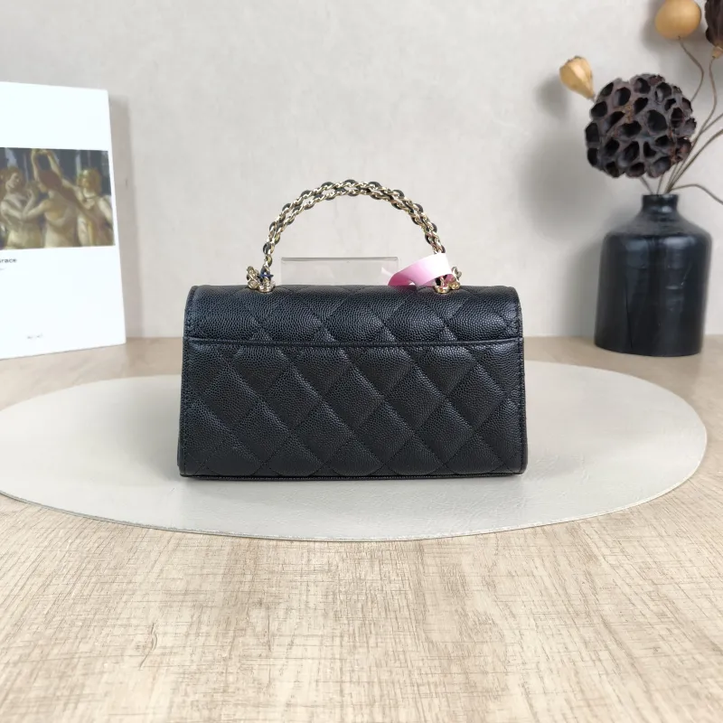 Chanel Crossbody Bag kelly Black Grained Calfskin One Size18 × 4.5 × 10 cm — cover view 3 of 5