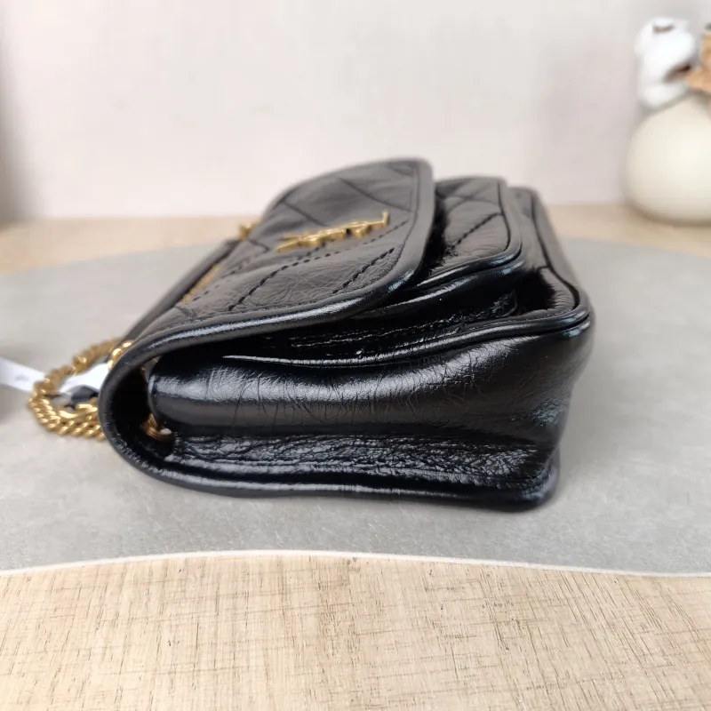 SAINT LAURENT Crossbody Bag Niki Black Waxed Leather Calfskin Mini 18 × 5 × 12.5 cm — detail view 6 of 13