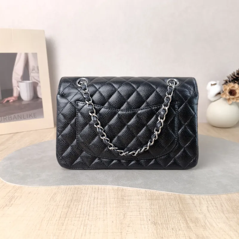 Chanel Crossbody Bag Classic Flap CF Black Grained Calfskin Small 23 × 6 × 14.5 cm — cover view 3 of 6