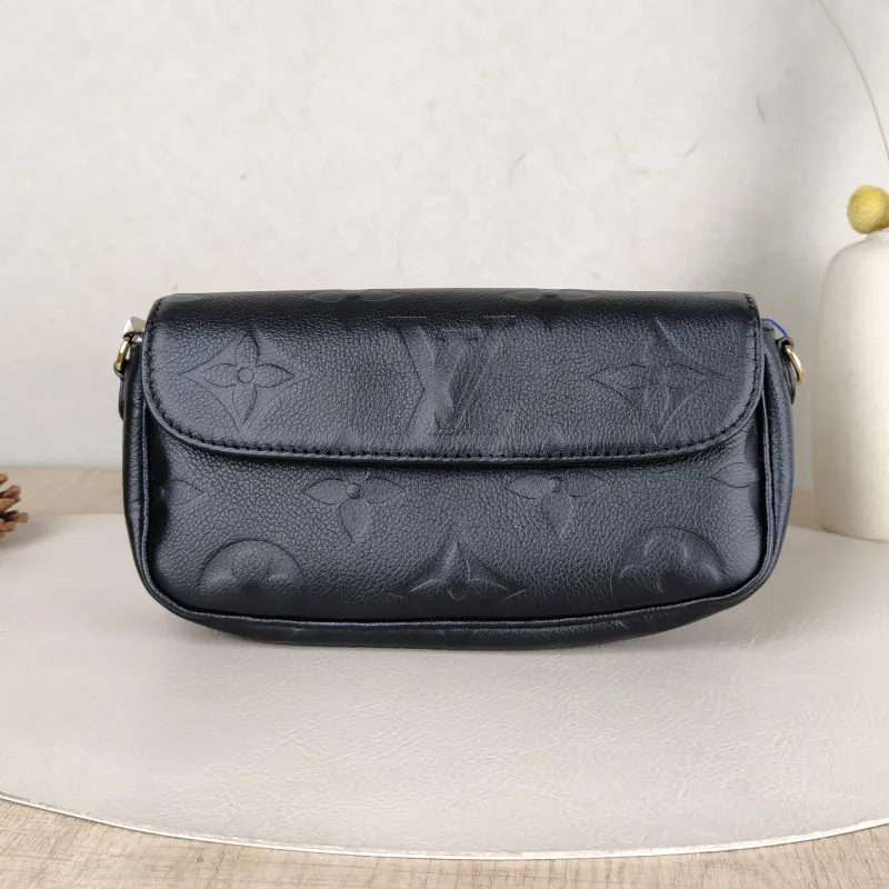 Louis Vuitton Crossbody Bag IVY Black Empreinte Embossed Calfskin Monogram Small23.5 × 4.3 × 12 cm Shoulder Strap