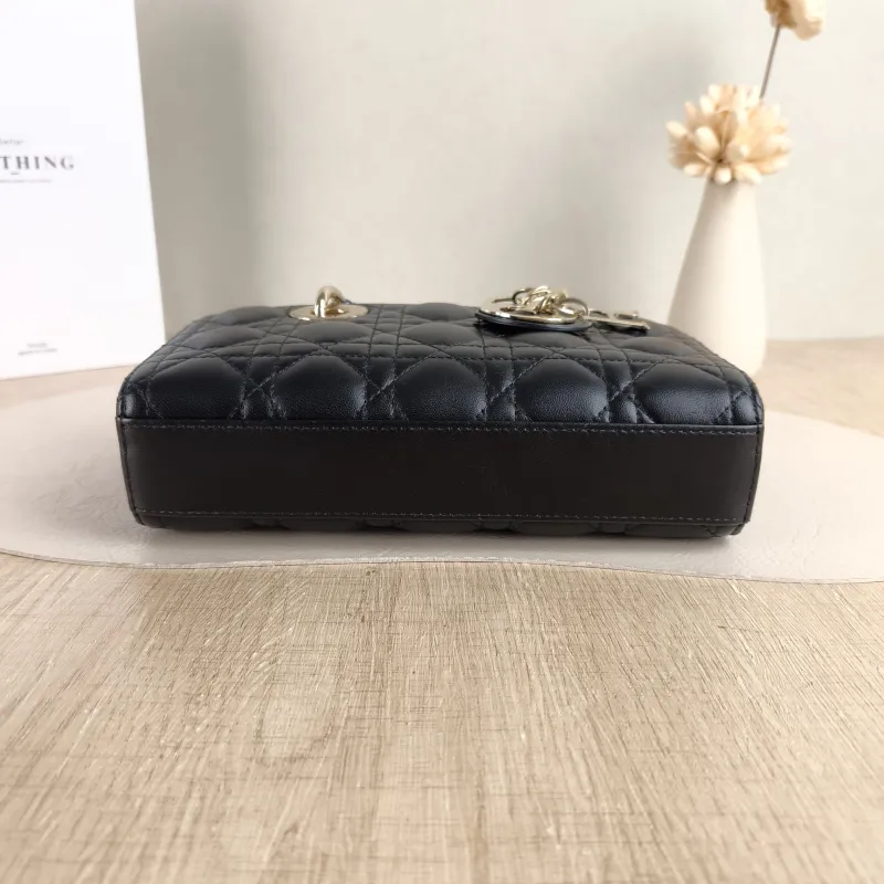DIOR Top Handle Bag Lady D-Joy Black Lambskin Small 22 × 6 × 11 cm — cover view 2 of 5