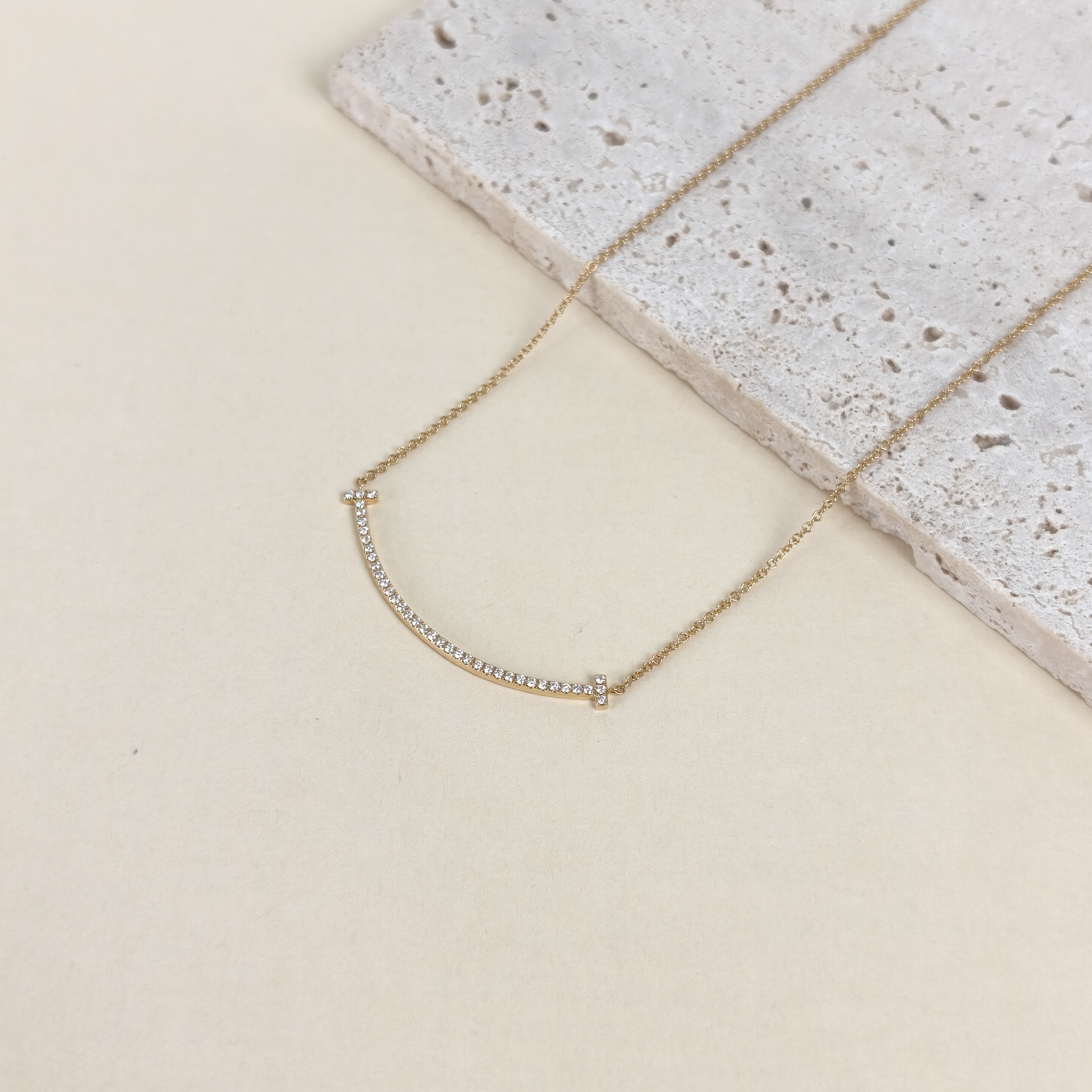 Tiffany&Co. Necklace TC ollection Smile Yellow Gold Pavé Diamond Yellow Gold Diamond18KY ellow Gold Small40.5cm — cover view 2 of 7