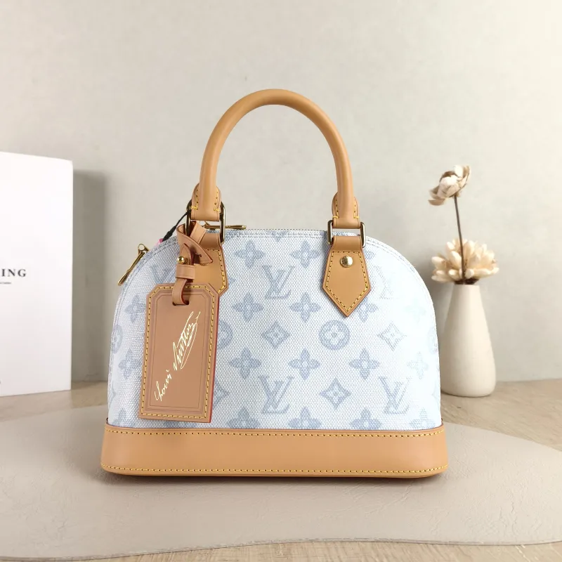 Louis Vuitton Top Handle Bag Alma BB Blue PVC BB 23.5 × 11.5 × 17.5 cm