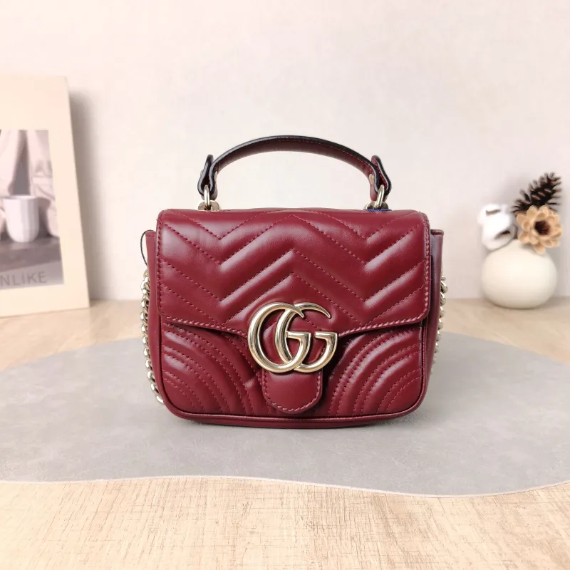 GUCCI Crossbody Bag GG Marmont Marmont Edition Calfskin Mini 17 × 6 × 13 cm