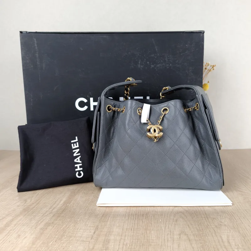 Chanel Shoulder Bag25Bag Grey Calfskin Small26 × 14 × 30 cm — cover view 5 of 6