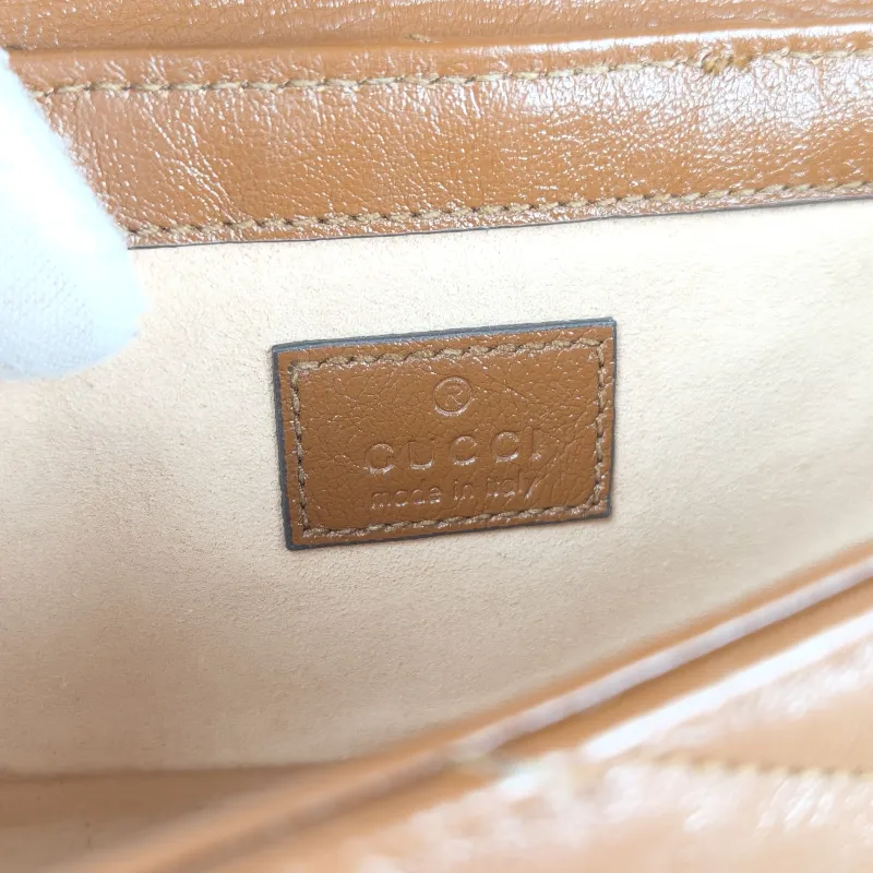 GUCCI Crossbody Bag GG Marmont Mini Marmont Mini Caramel Calfskin Mini 16.5 × 4.5 × 9.5 cm — detail view 11 of 12