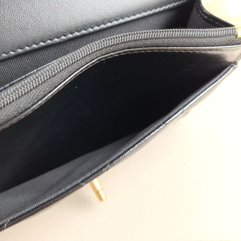 Chanel Crossbody Bag woc Black Waxed Leather One Size 19.2 × 3.5 × 12.3 cm — detail view 13 of 13