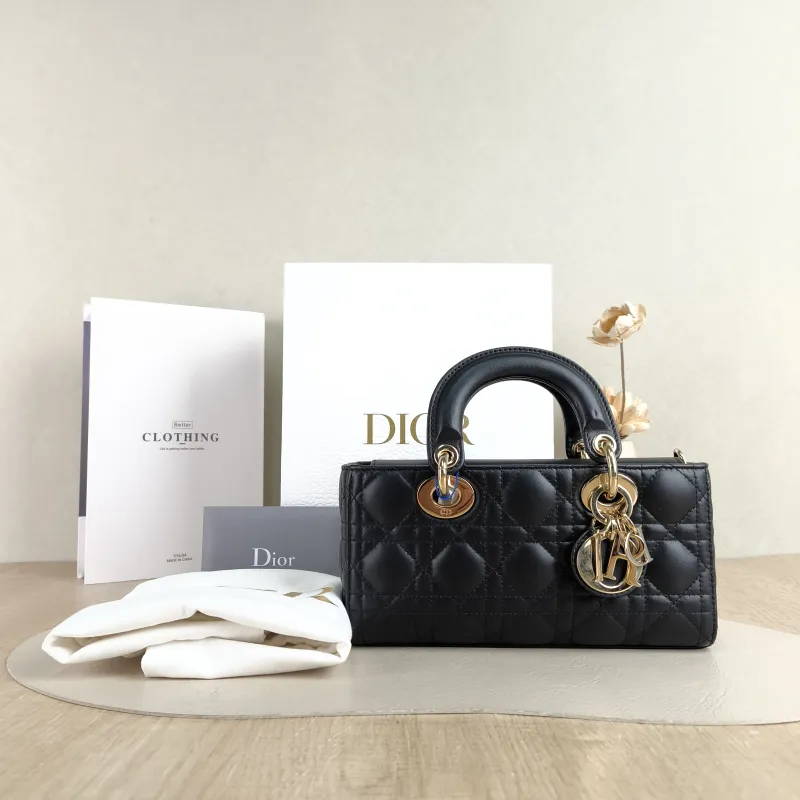DIOR Top Handle Bag Lady D-Joy Black Lambskin Small 22 × 6 × 11 cm — cover view 3 of 6