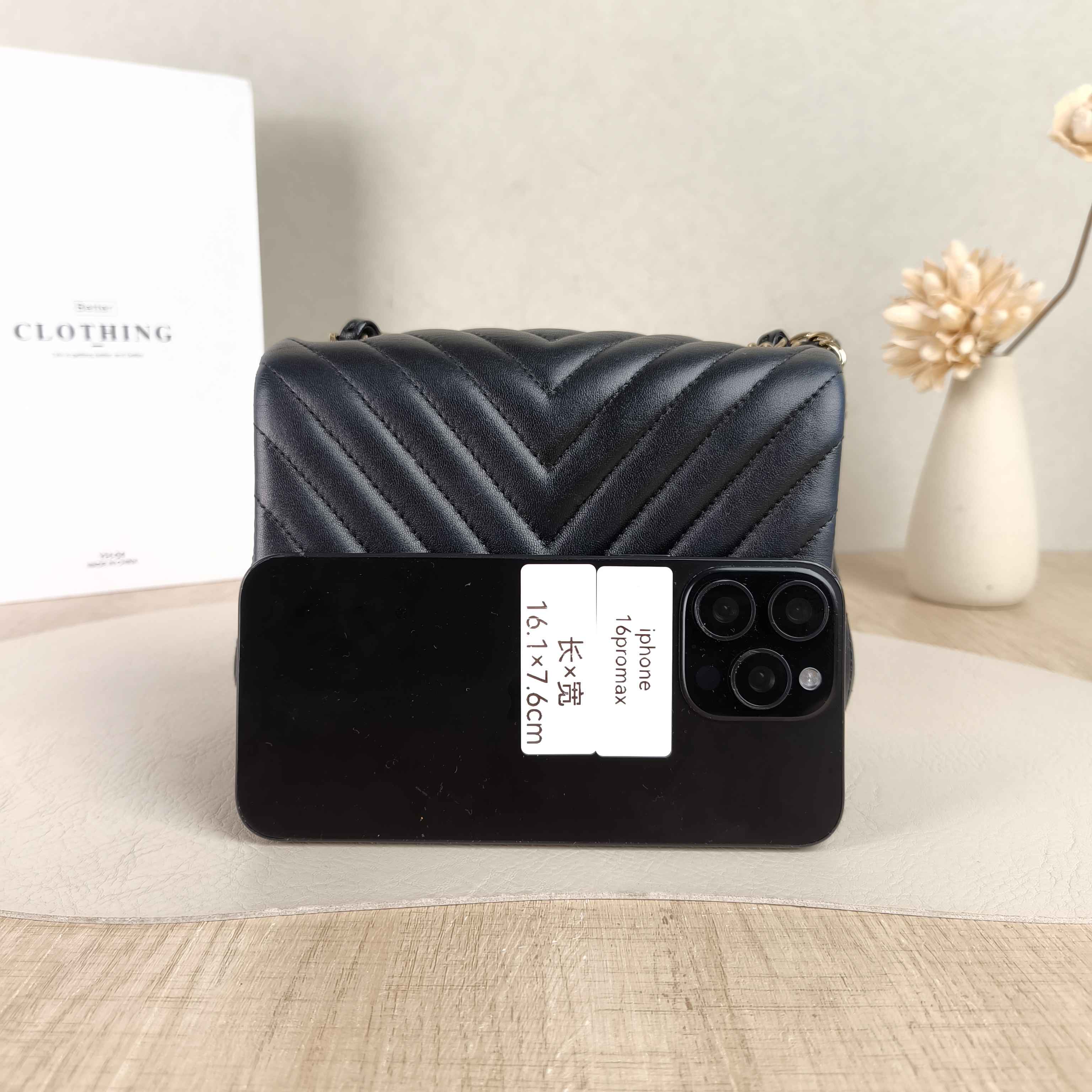 Chanel Crossbody Bagv Classic Flap Mini CF Mini Black Calfskinmini17 × 8 × 13.5 cm — cover view 2 of 5