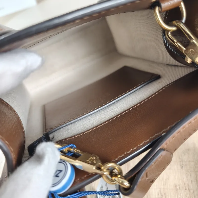 GUCCI Crossbody Bag GG Retro Collection Tote Bag Brown PVC Mini 16 × 7 × 20 cm — detail view 5 of 13