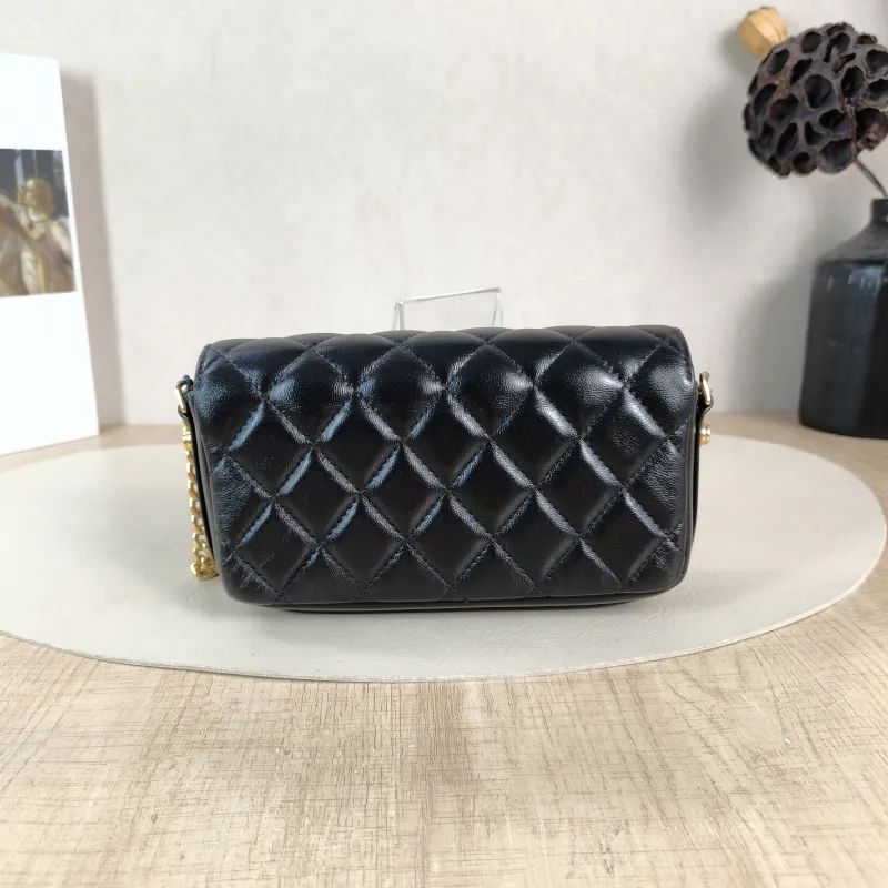 Chanel Crossbody Bag C logo Crossbody Bag Black with Gold-Tone Hardware Lambskin One Size 17 × 4 × 10 cm — cover view 4 of 6