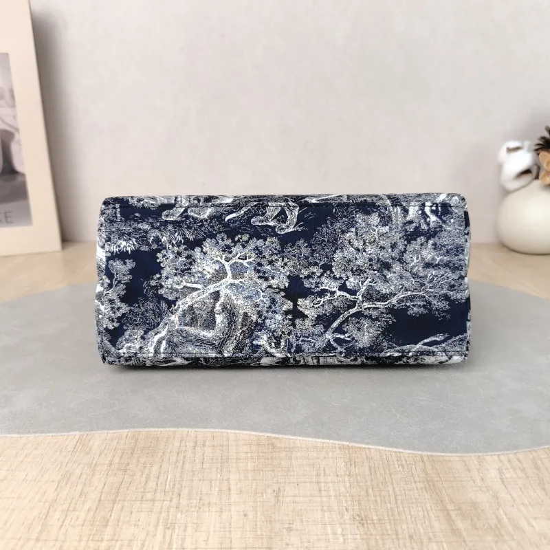 DIOR Top Handle Bag Travel Nomad Collection · White Blue Medium 22 × 9.5 × 13 cm — cover view 3 of 6