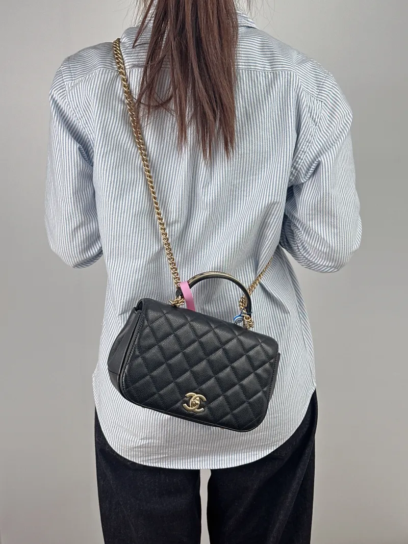Chanel Crossbody Bag Crossbody Bag Black Calfskin One Size 24 × 8 × 16 cm 24 — on-model view 1 of 3