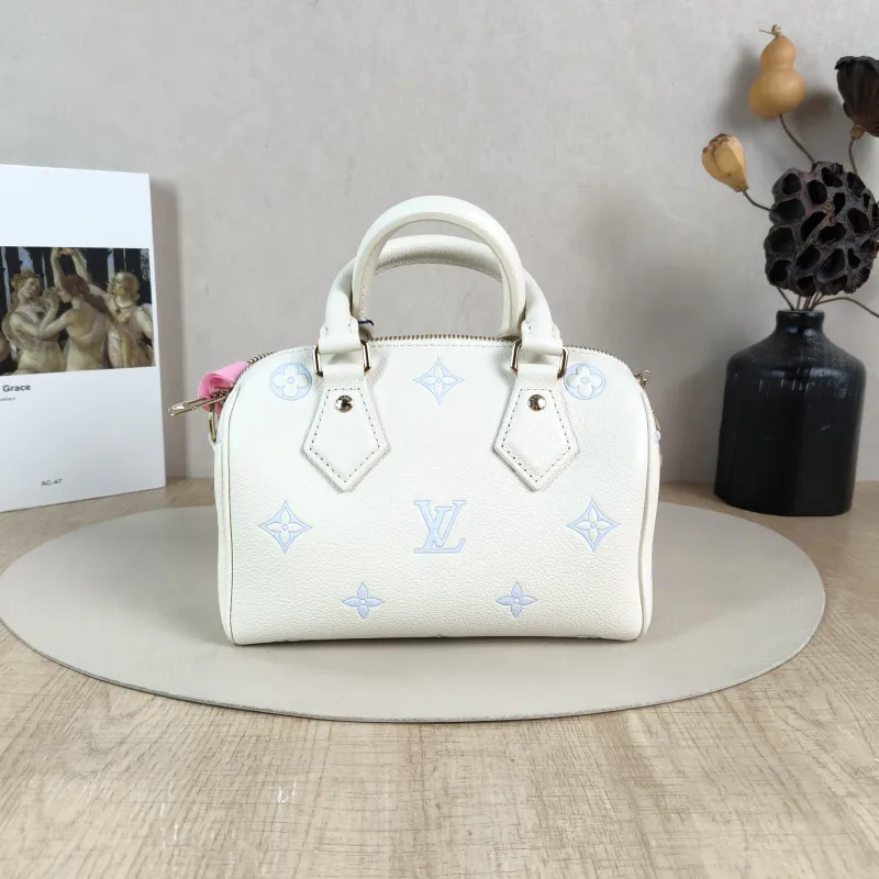 Louis Vuitton Crossbody Bag Speedy20 White · Blue Calfskin One Size 20.5 × 12 × 13.5 cm