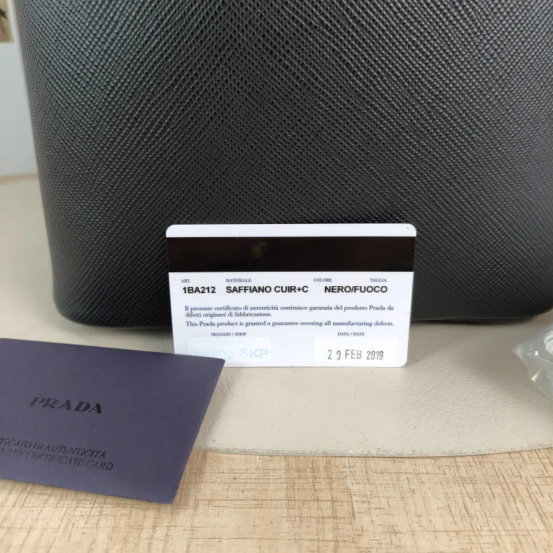 PRADA Shoulder Bag Panier Black Calfskin One Size 21.5 × 13 × 22.5 cm — detail view 12 of 13