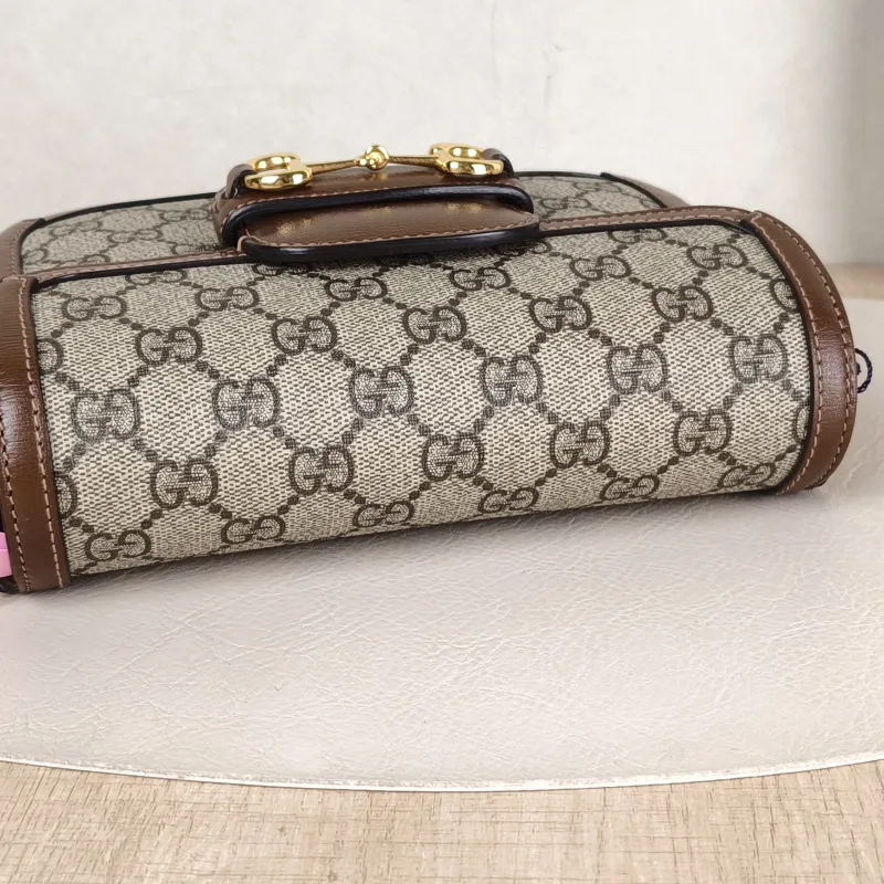 GUCCI Crossbody Bag Horsebit 1955 Horsebit Small Monogram PVC Small 20.5 × 5 × 14.5 cm — detail view 8 of 12