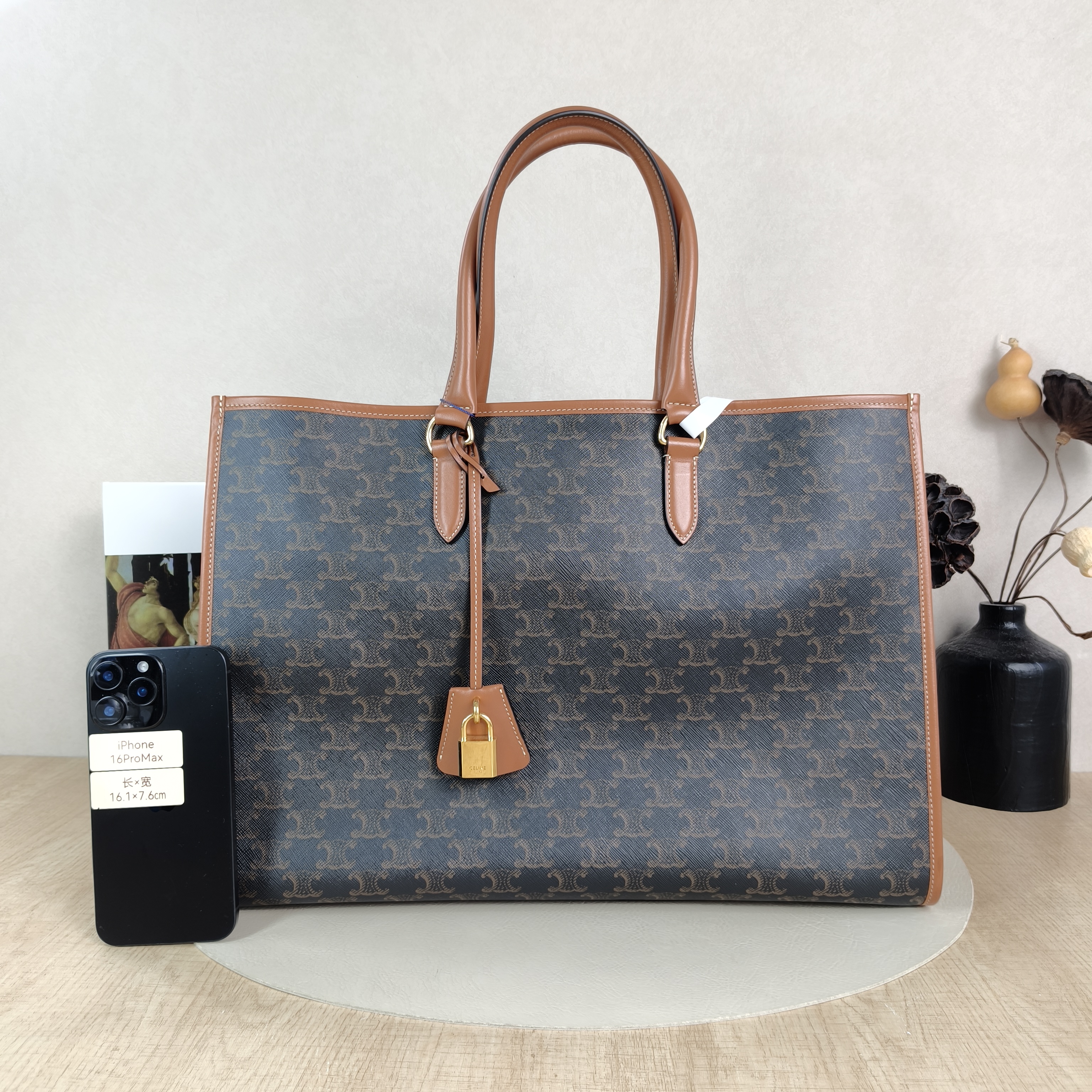 CELINE Top Handle Bag Horizontal Cabas Shopping Tote Monogram PVC Small43 × 10 × 30 cm — cover view 3 of 5