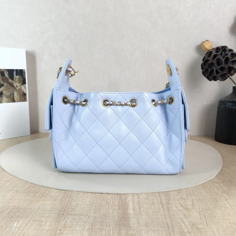 Chanel Crossbody Bag 25Bag Blue Grained Calfskin Mini 22 × 12.5 × 20 cm — cover view 4 of 6