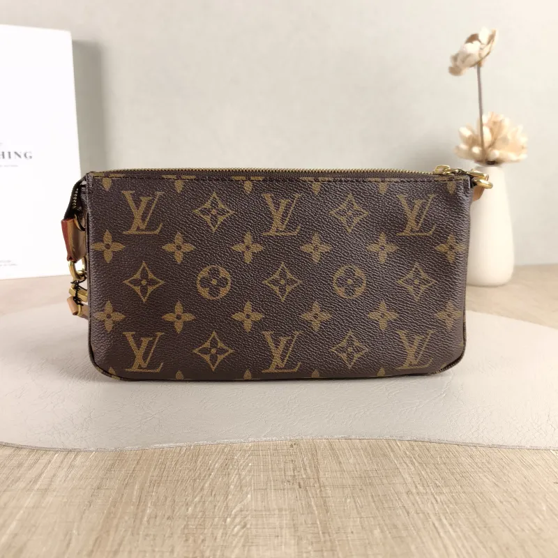 Louis Vuitton Shoulder Bag Pochette Accessoires Two Straps Monogram PVC Large 23.5 × 4 × 13.5 cm