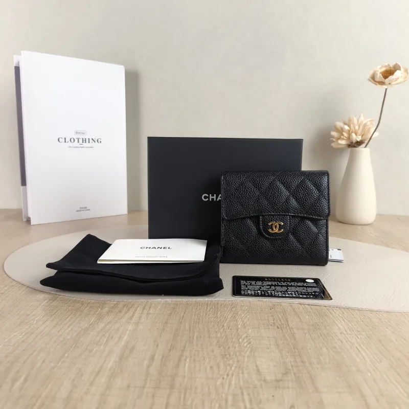 Chanel Wallet Wallet Black with Gold-Tone Hardware Grained Calfskin Mini 11.5 × 2.5 × 10 cm 23 — cover view 4 of 5