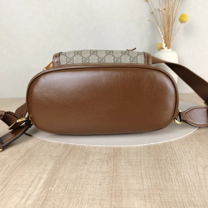 GUCCI Backpack GG Retro Collection Backpack Brown PVC One Size 26.5 × 13 × 30 cm — cover view 5 of 5