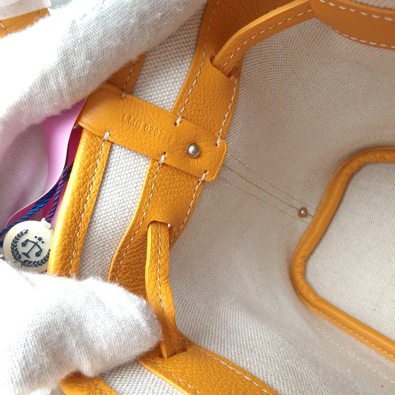 GOYARD Crossbody Bag Petit Flot Yellow ine Canvas Mini 12 × 10 × 17.5 cm — detail view 8 of 12