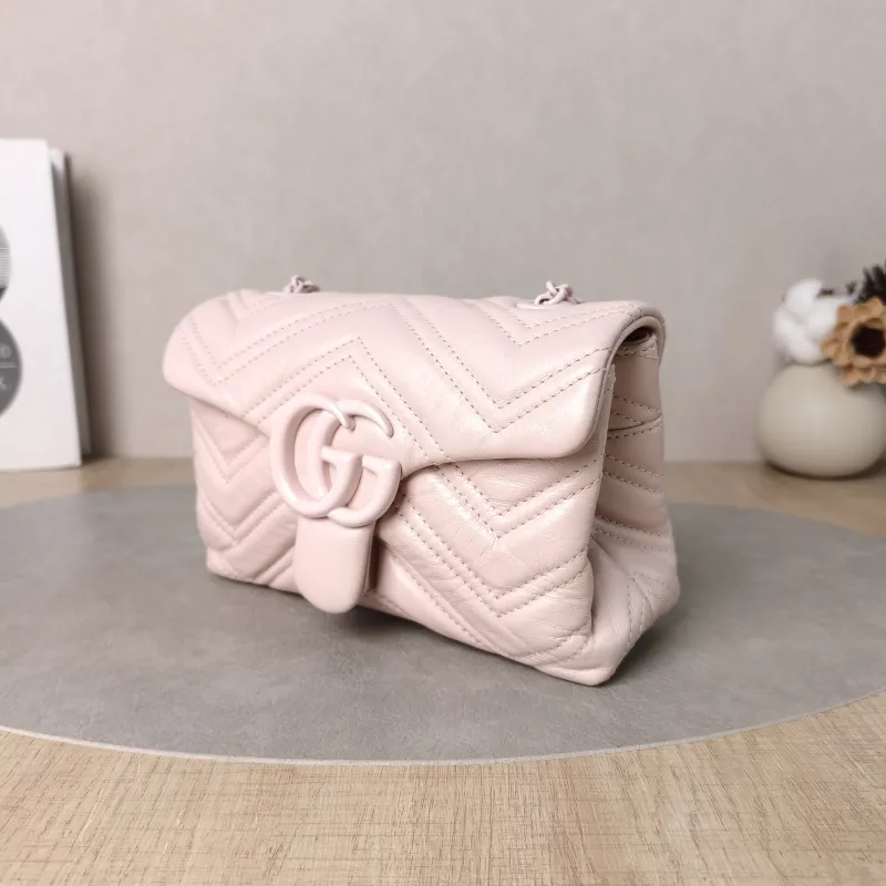 GUCCI Crossbody Bag GG Marmont Marmont Shoulder Bag Pink Calfskinmini20 × 6.5 × 12 cm — cover view 5 of 6