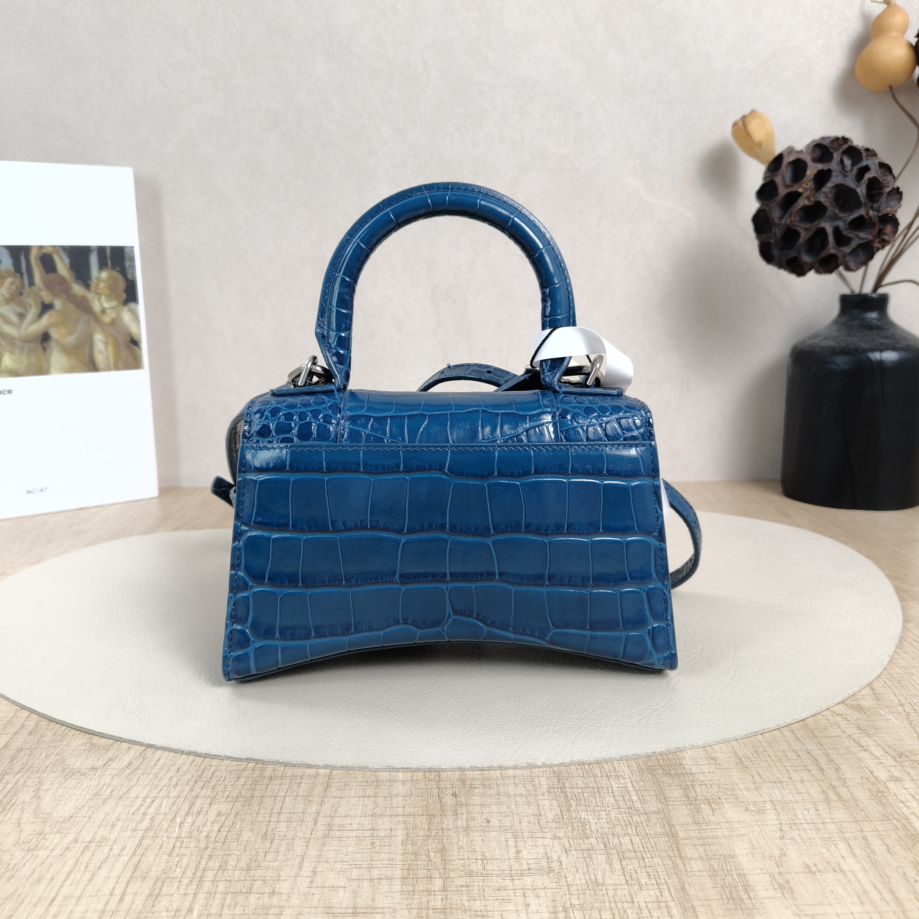 BALENCIAGA Crossbody Bag Hourglass Hourglass Bag Blue Calfskinmini19 × 5 × 12 cm — cover view 5 of 5