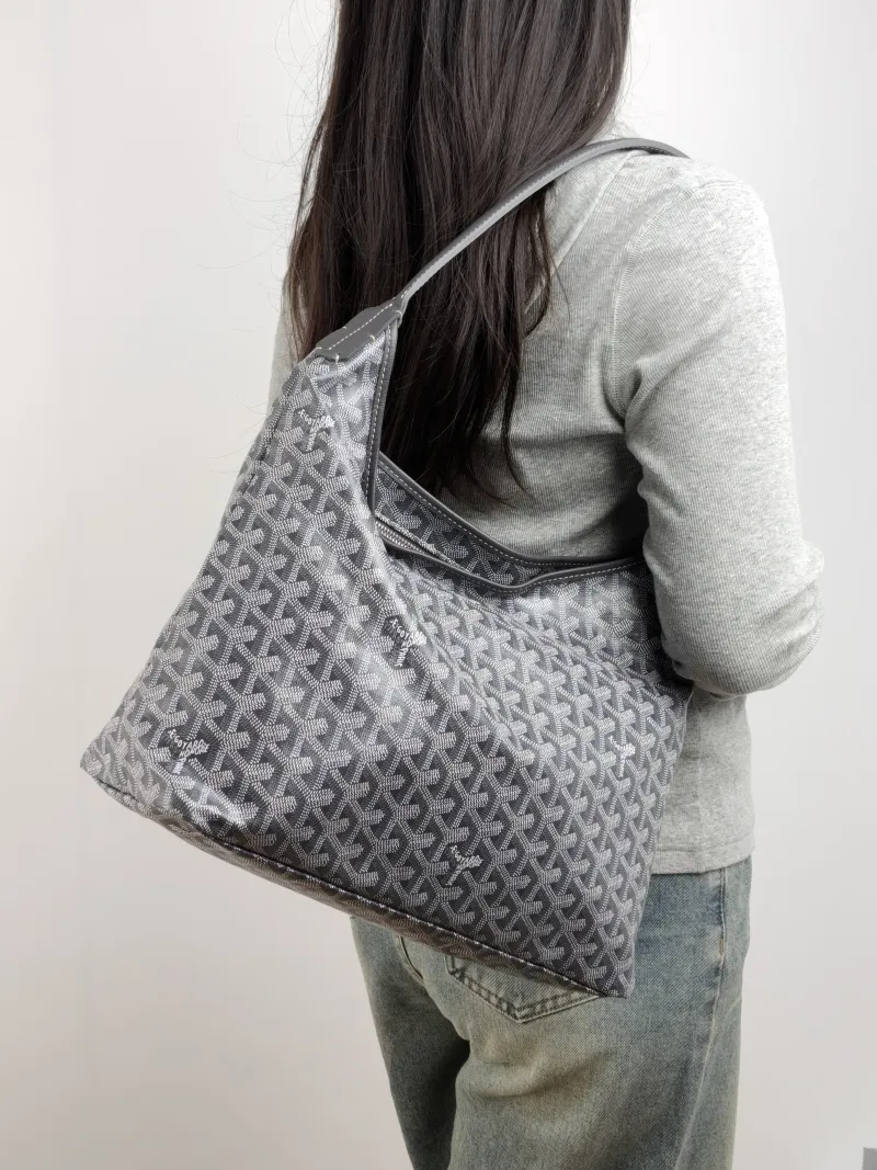 GOYARD Shoulder Bag Boheme Hobo​ Grey ine Canvas Small 43 × 14 × 27 cm — on-model view 1 of 2