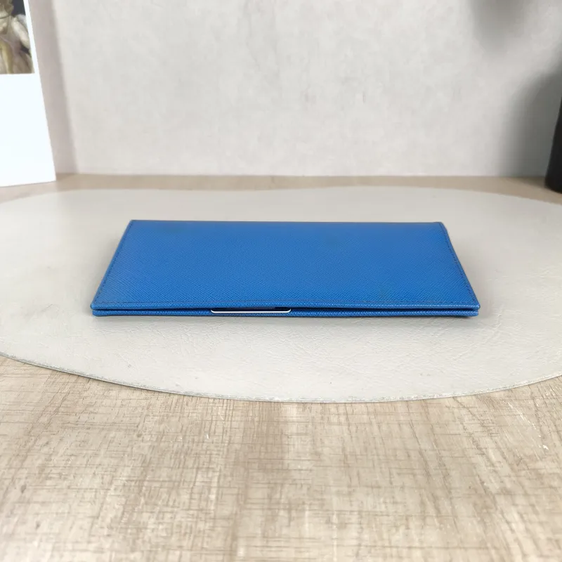 PRADA Wallet Wallet Blue Calfskin 19 × 2.5 × 9 cm — cover view 3 of 5