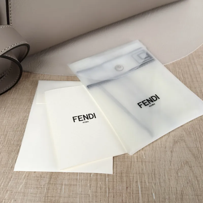 FENDI Top Handle Bag Peekaboo IS ee U Grey Calfskin Medium 33.5 × 13 × 25.5 cm — detail view 4 of 12