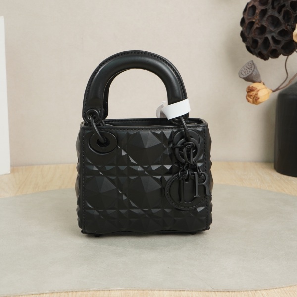 DIOR Lady Lady Dior Bag mini Black Calfskin · Dust Bag Shoulder Strap · 12 × 5 × 10 cm
