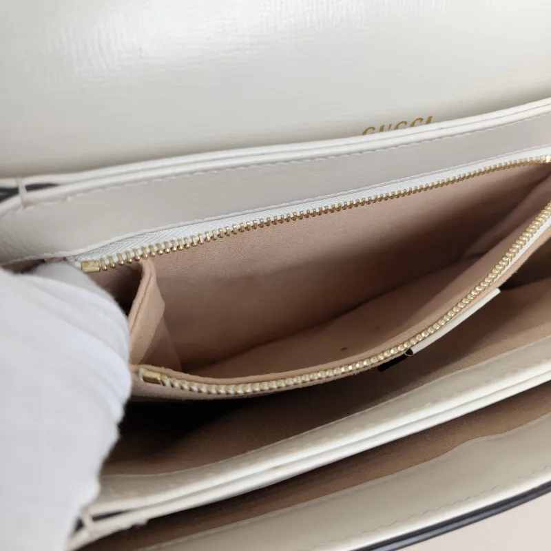GUCCI Crossbody Bag Horsebit 1955 Horsebit Medium White Monogram PVC Medium25 × 8 × 18 cm — detail view 2 of 12
