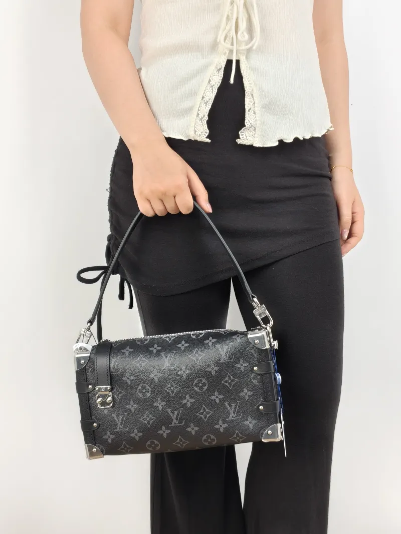Louis Vuitton Crossbody Bag Side Trunk East West Box Monogram PVC Medium 28 × 7 × 15 cm — on-model view 3 of 3
