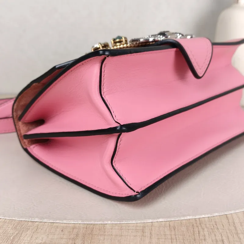 Miumiu Crossbody Bag Miu Lady Chain Bag Pink Calfskin One Size 22 × 10 × 13 cm — detail view 7 of 13