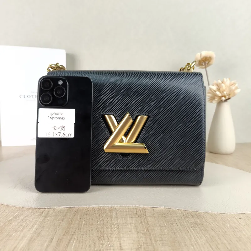 Louis Vuitton Crossbody Bag Twist Black Epi Embossed Calfskin Medium 23 × 9.5 × 17 cm — cover view 5 of 5