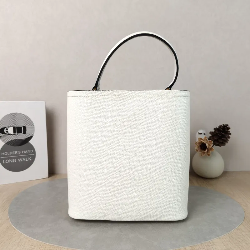 PRADA Shoulder Bag Panier White Calfskin One Size22 × 13 × 23 cm — cover view 6 of 6