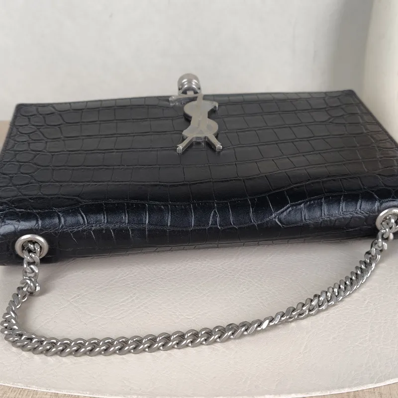 SAINT LAURENT Crossbody Bag KATE Edition Black Calfskin Medium24 × 5.5 × 14.5 cm — detail view 9 of 10