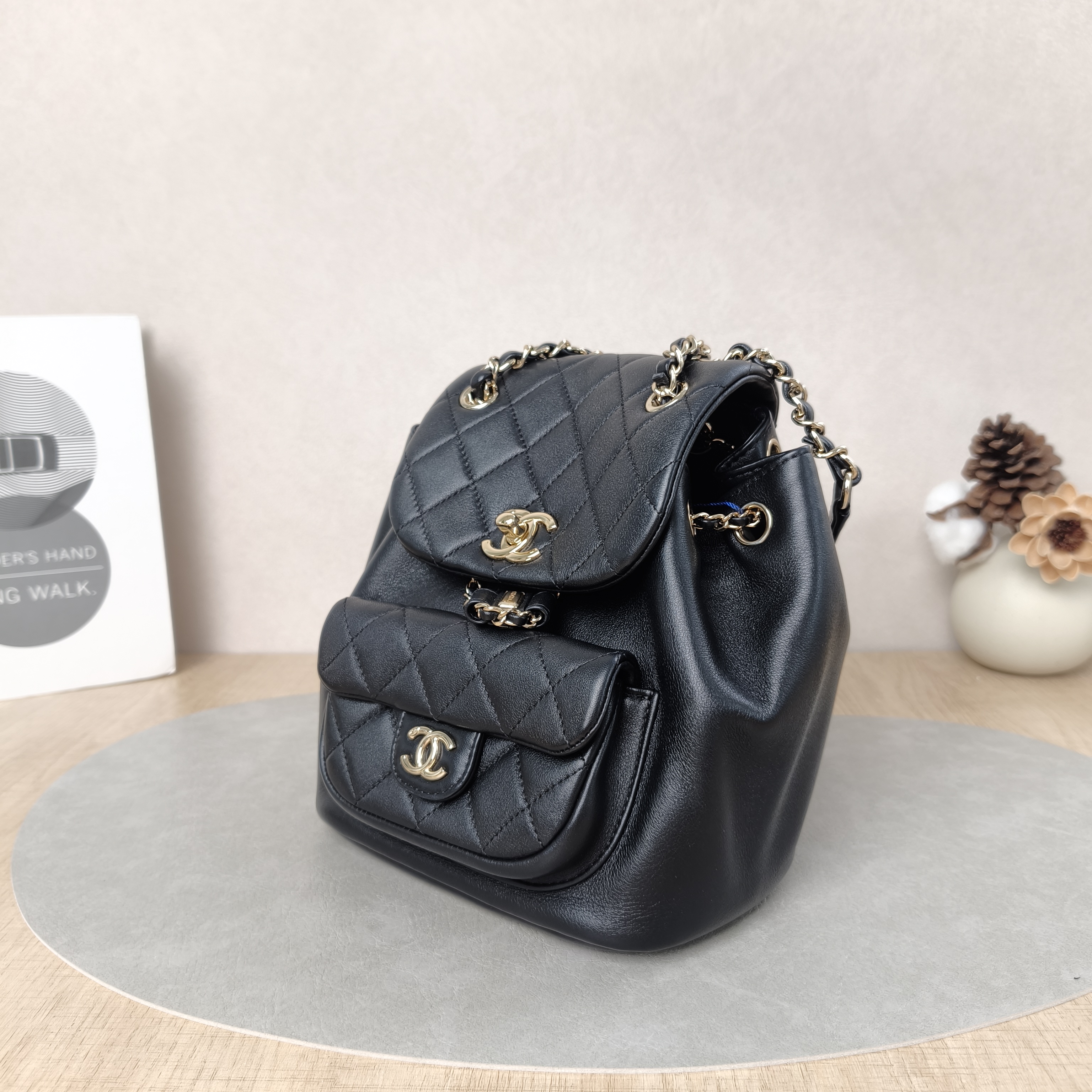 Chanel Backpack Duma Black Lambskin Small18 × 9.5 × 19 cm — cover view 2 of 6