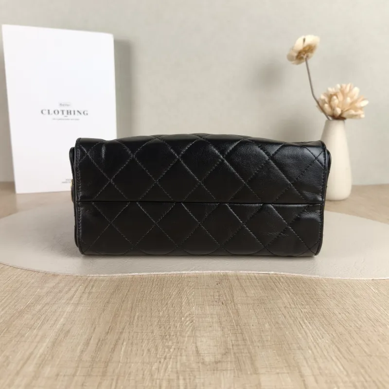 Chanel Shoulder Bag 25Bag Black Waxed Leather Calfskin Mini 20 × 12.5 × 22 cm — cover view 2 of 5