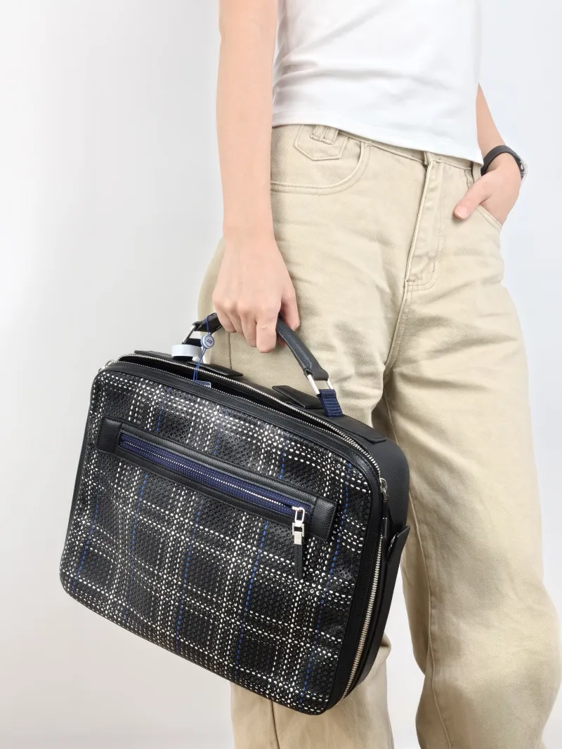 DIOR Top Handle Bag Top Handle Bag Black Calfskin 35 × 9 × 27.5 cm — on-model view 2 of 3