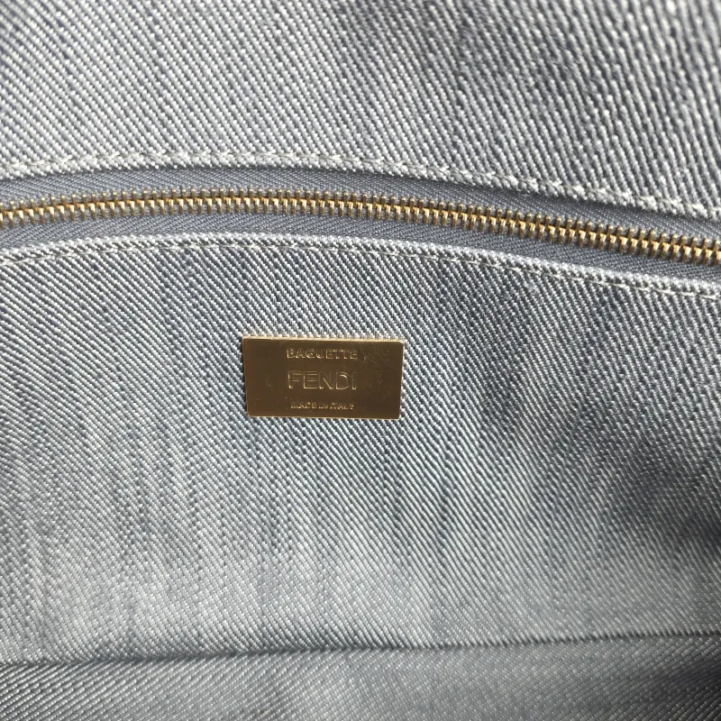 FENDI Crossbody Bag Baguette Baguette Bag Blue Canvas Medium 27 × 6 × 15 cm — detail view 4 of 13