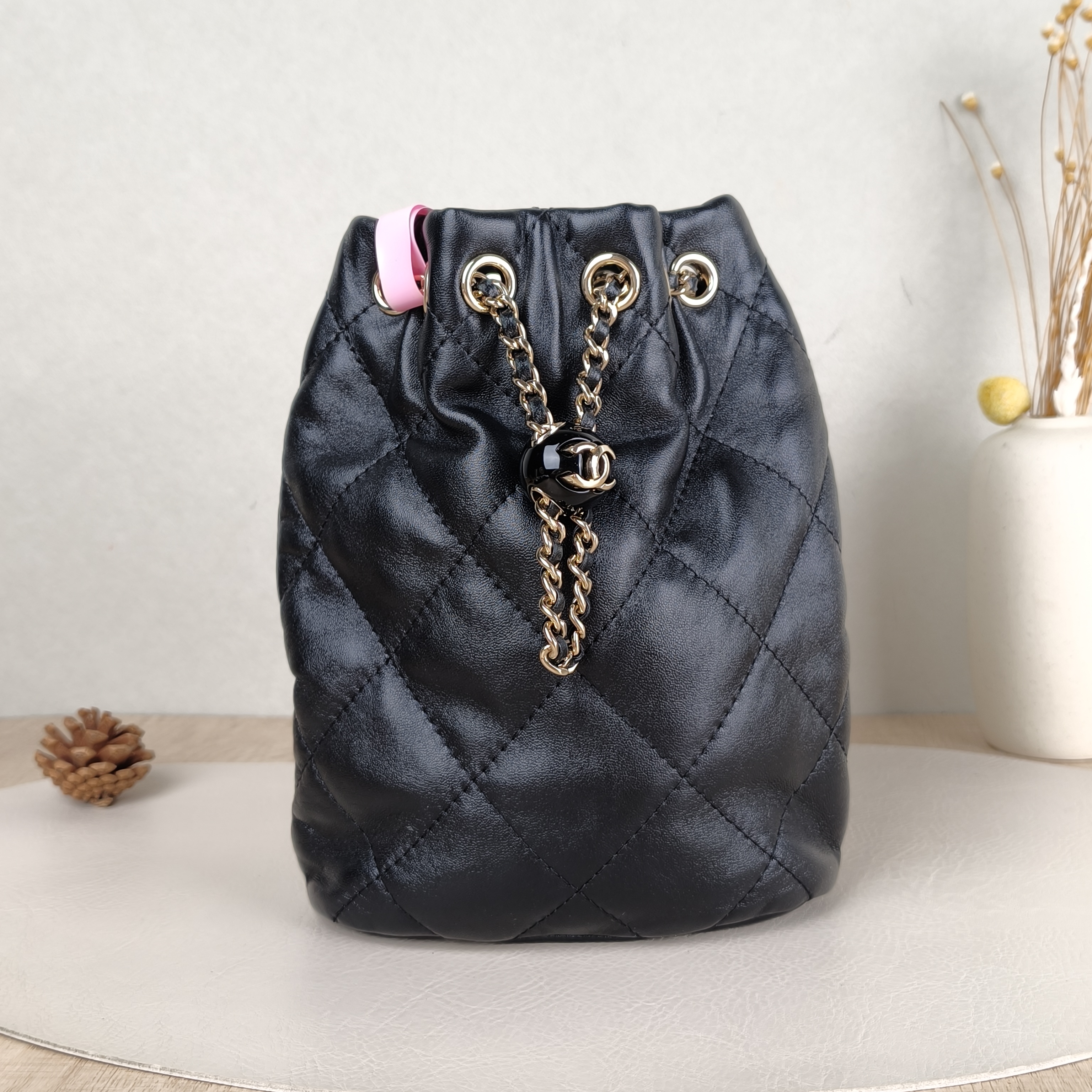 Chanel Backpack Backpack Black Lambskin One Size17 × 7.5 × 22 cm